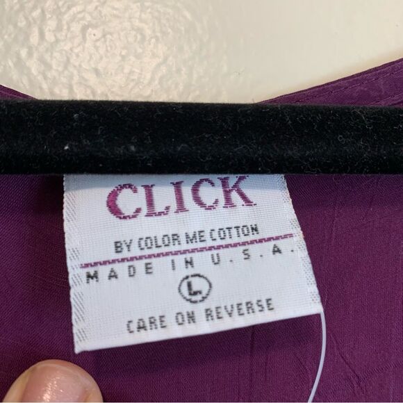 Click by Color Me Cotton Cupro Rayon lightweight Drape Dress purple large - Picture 4 of 8